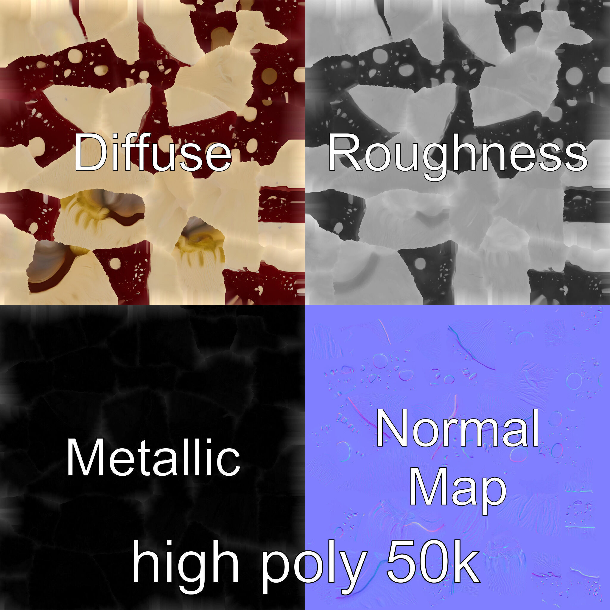 Fairy Tale Toadstool Mushroom model pack Low-poly 3D model_2