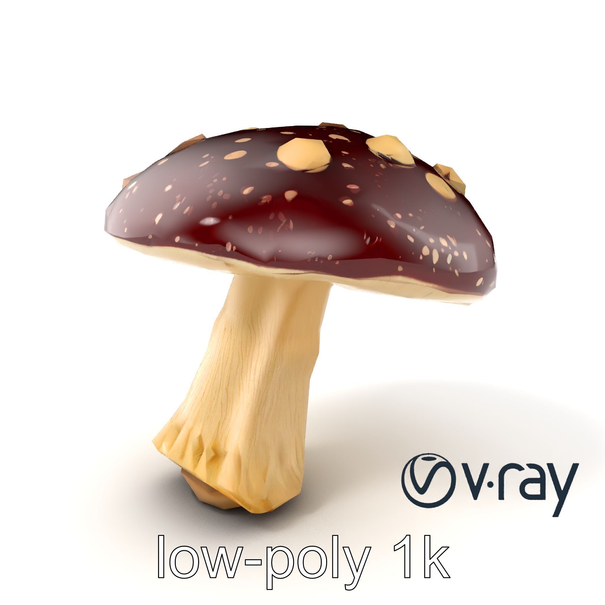 Fairy Tale Toadstool Mushroom model pack Low-poly 3D model_3