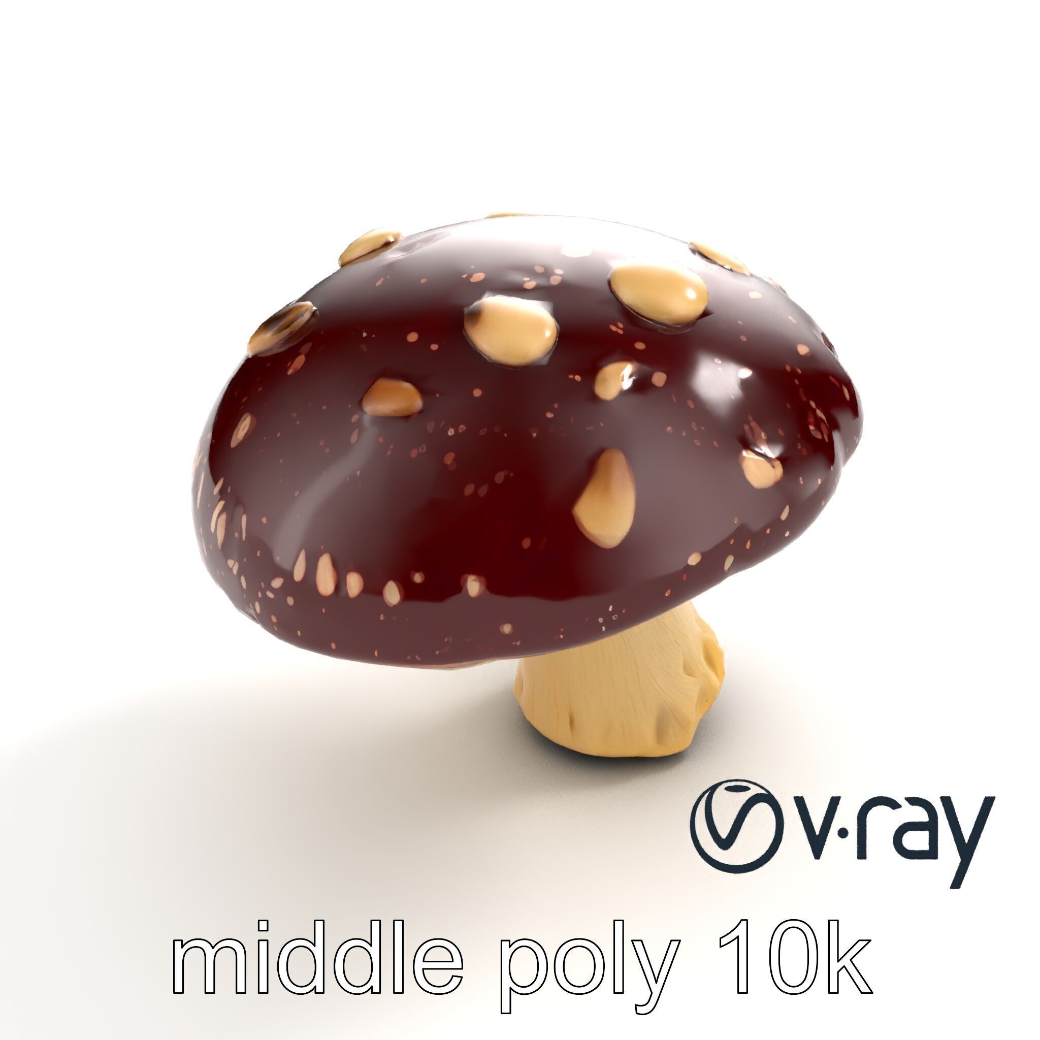 Fairy Tale Toadstool Mushroom model pack Low-poly 3D model_5