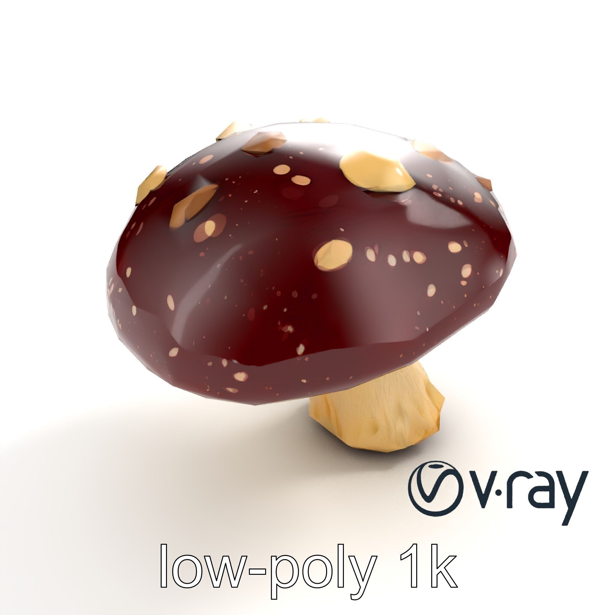 Fairy Tale Toadstool Mushroom model pack Low-poly 3D model_9