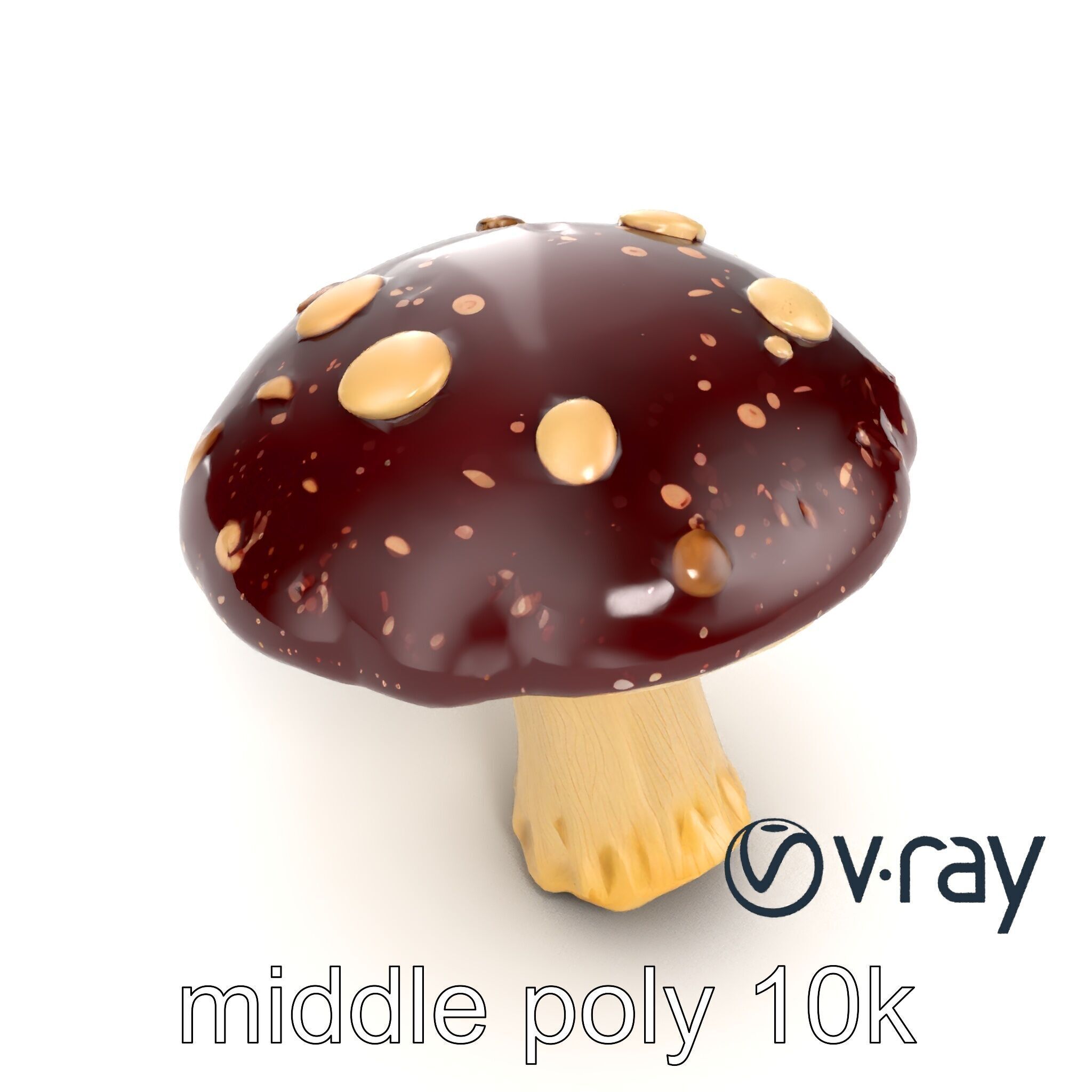 Fairy Tale Toadstool Mushroom model pack Low-poly 3D model_8