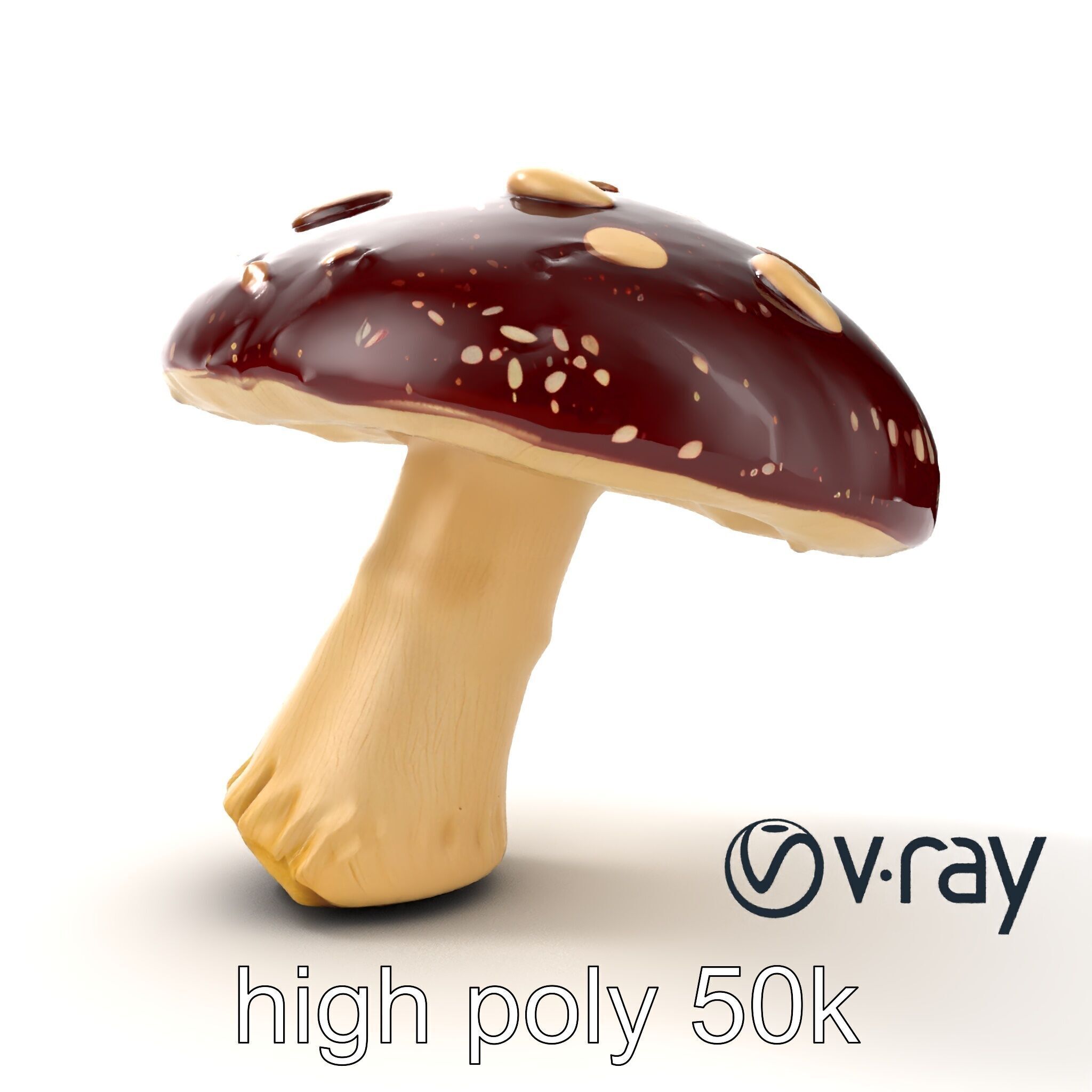 Fairy Tale Toadstool Mushroom model pack Low-poly 3D model_12