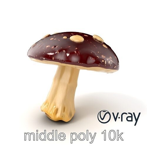 Fairy Tale Toadstool Mushroom model pack Low-poly 3D model