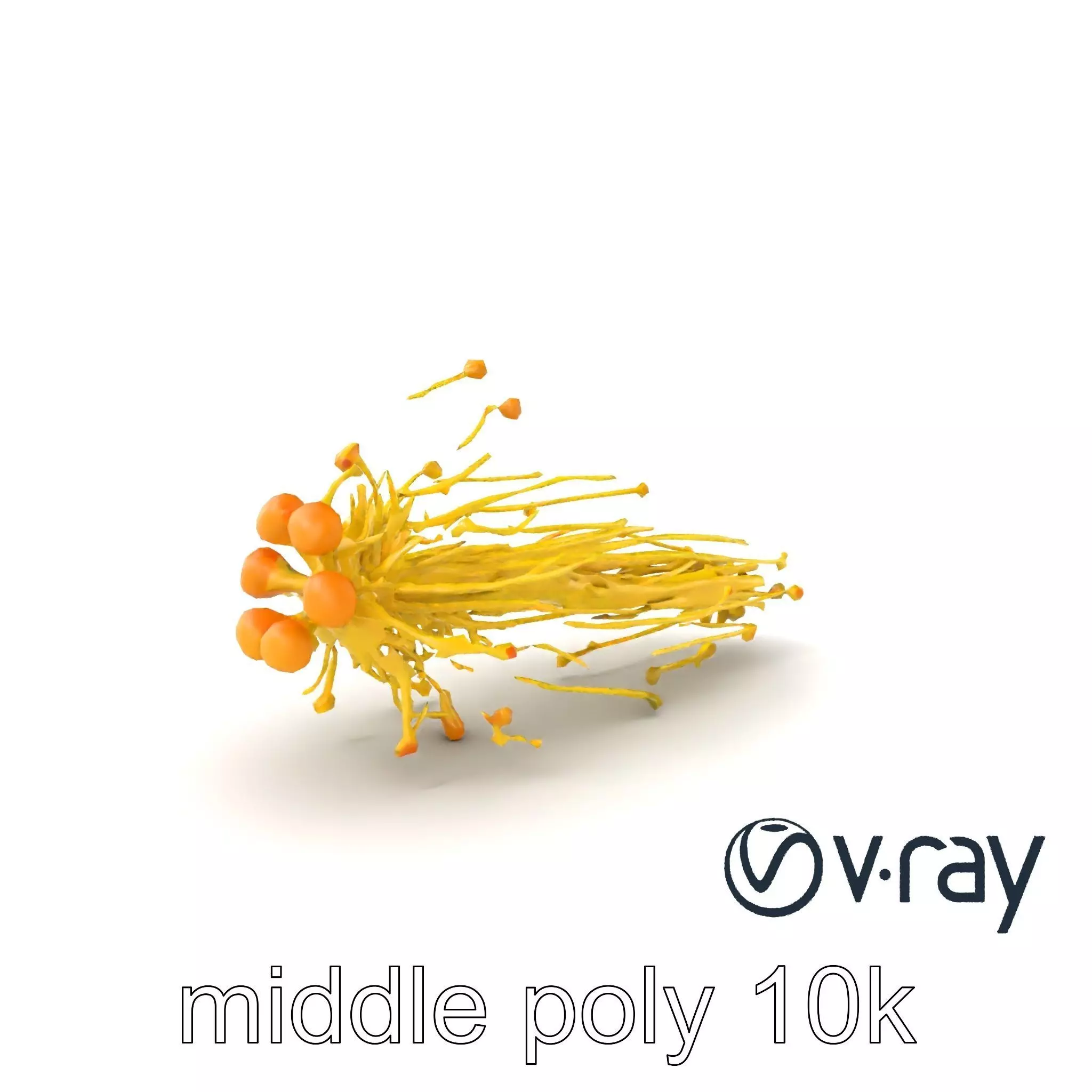 Enoki Mushroom Model Pack for Culinary Scenes Low-poly 3D model_0