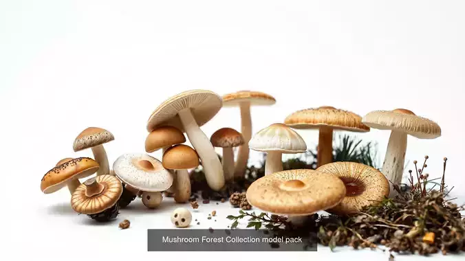 Captivating Mushrooms Pack 3D Model Collection