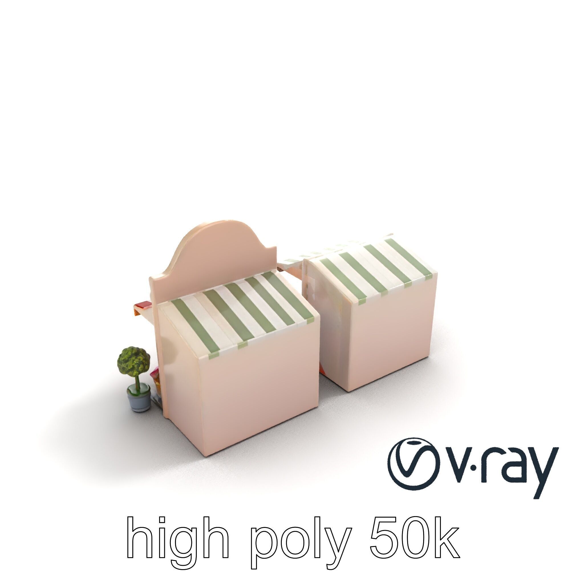 Charming Flower Shop Spring Design model pack Low-poly 3D model_19