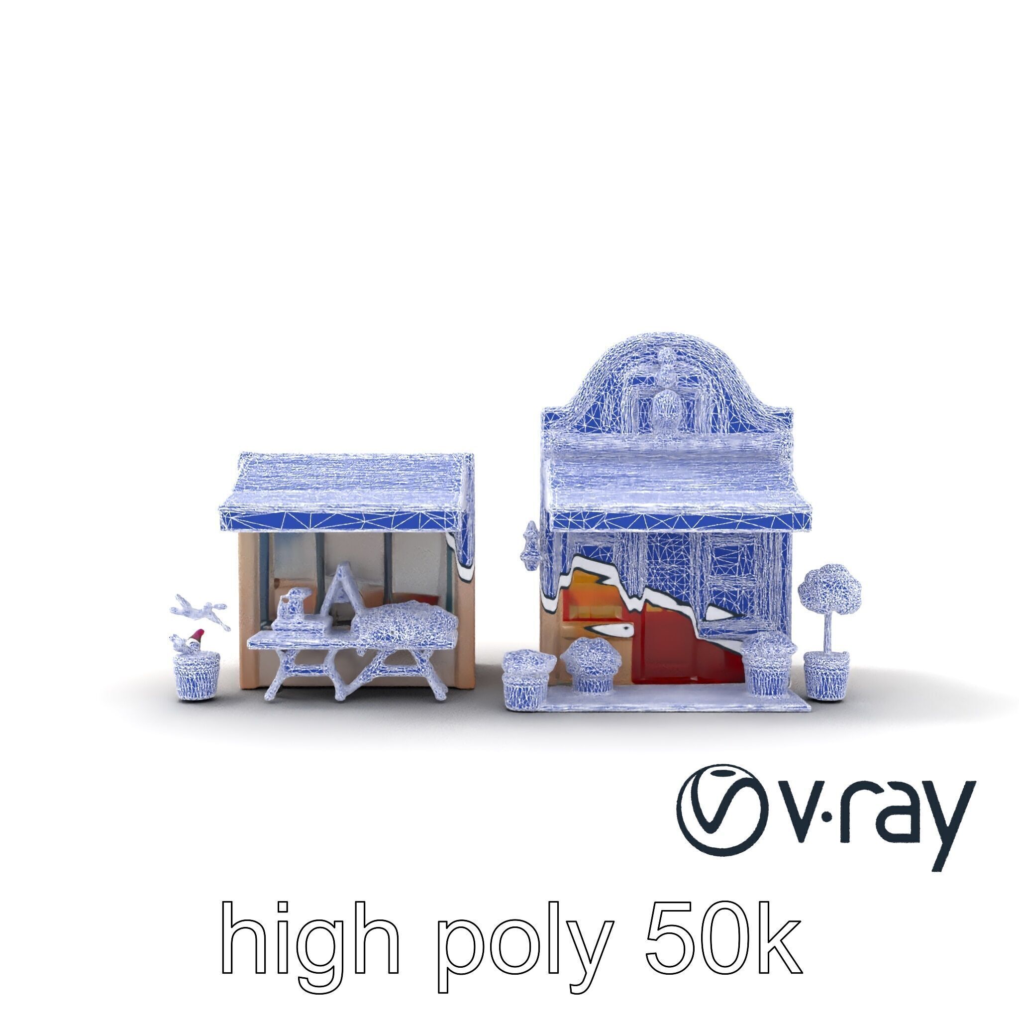 Charming Flower Shop Spring Design model pack Low-poly 3D model_25