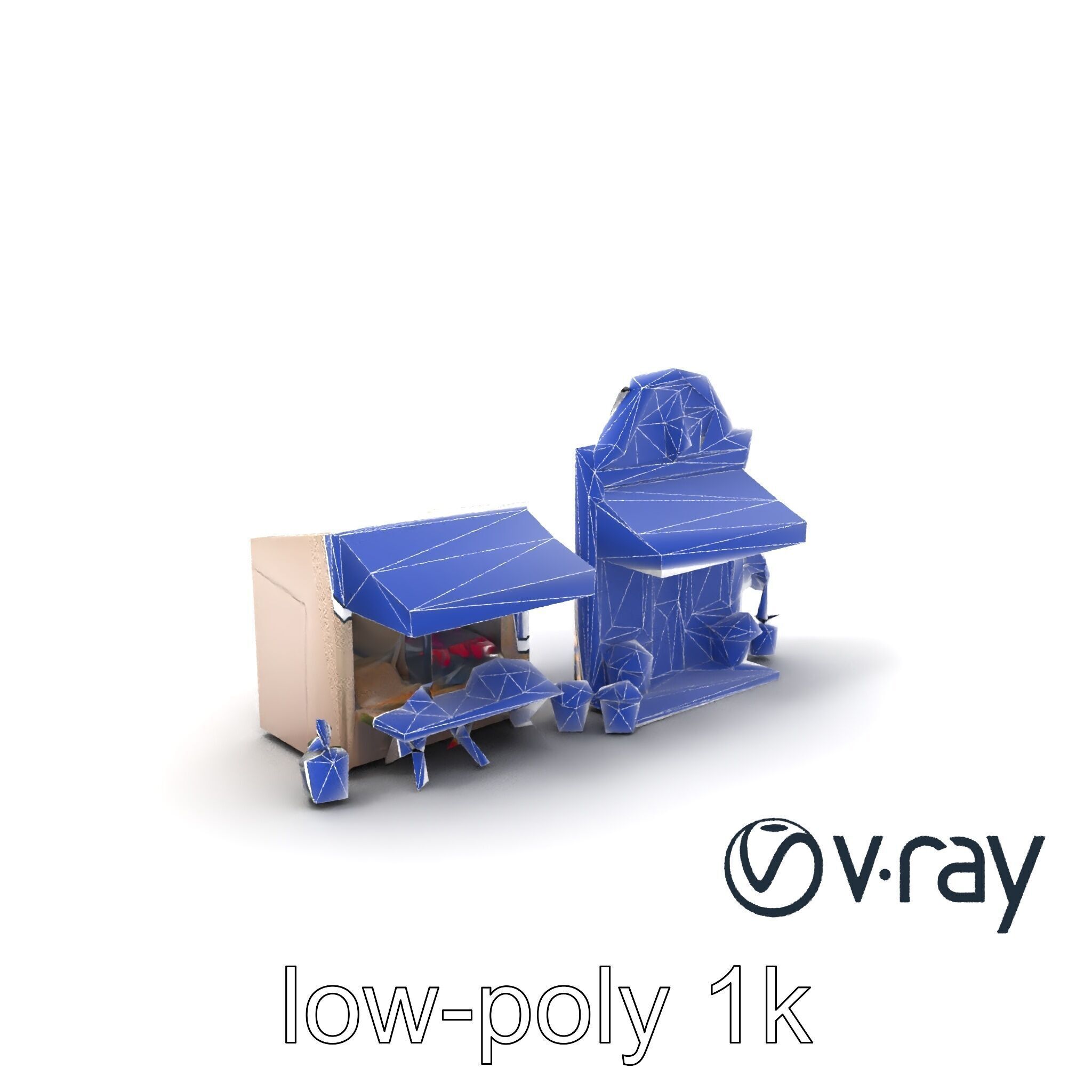 Charming Flower Shop Spring Design model pack Low-poly 3D model_6