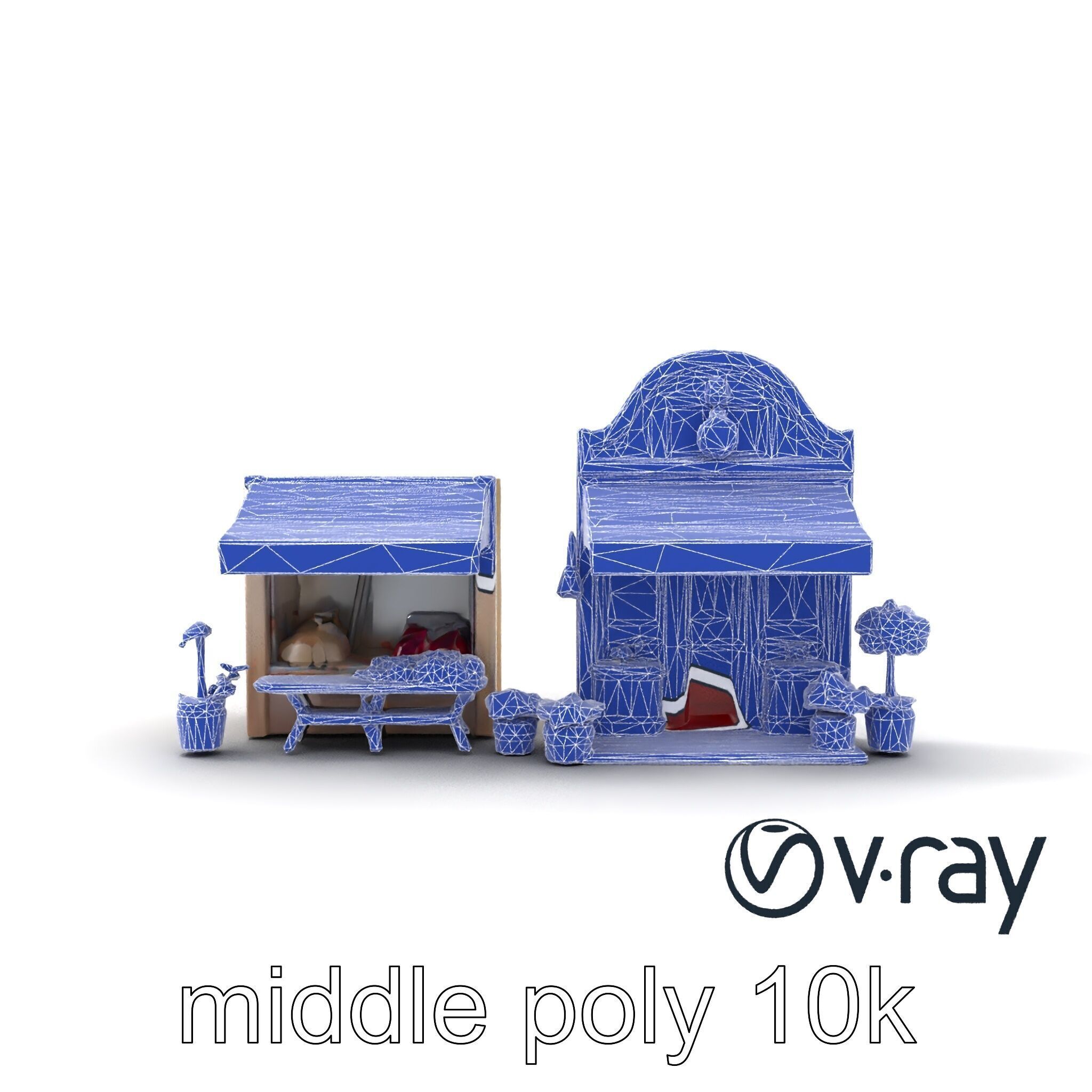 Charming Flower Shop Spring Design model pack Low-poly 3D model_29