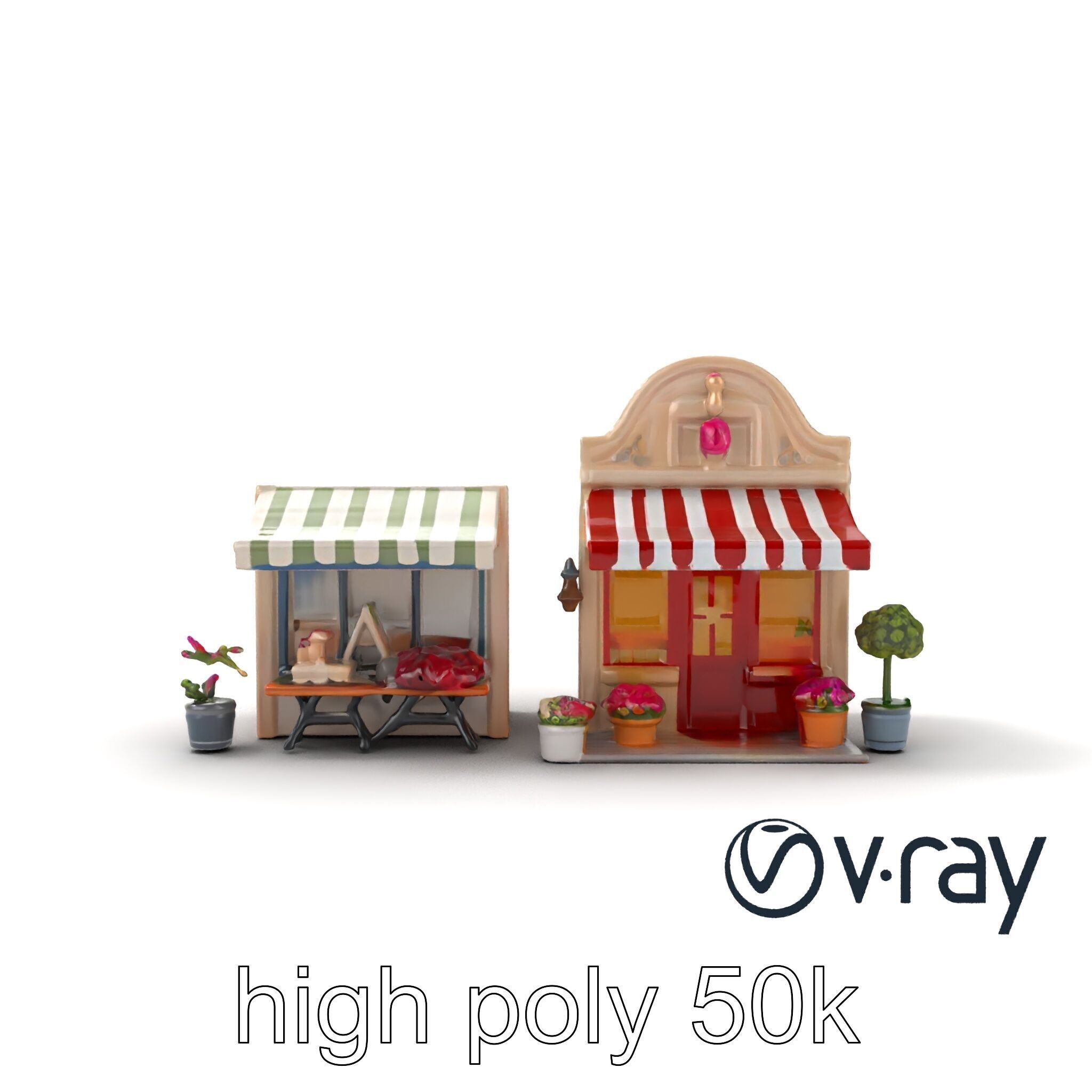 Charming Flower Shop Spring Design model pack Low-poly 3D model_27