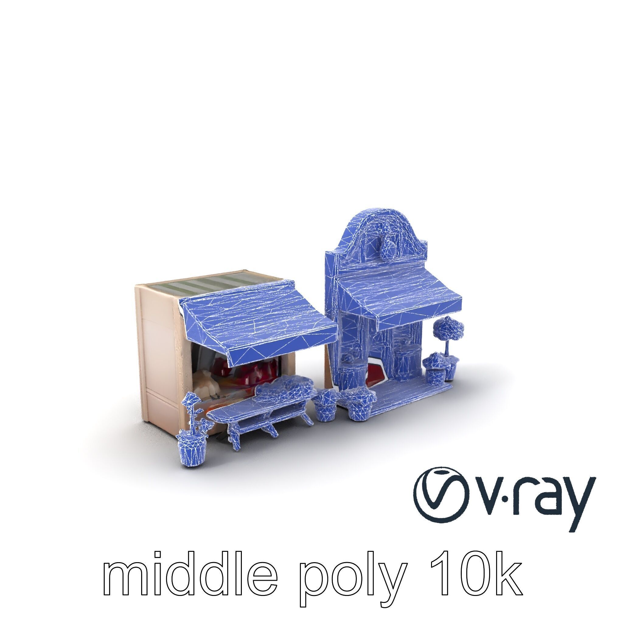 Charming Flower Shop Spring Design model pack Low-poly 3D model_32