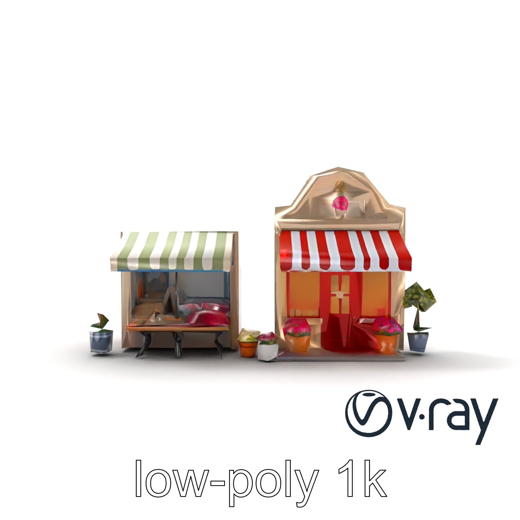Charming Flower Shop Spring Design model pack Low-poly 3D model_28