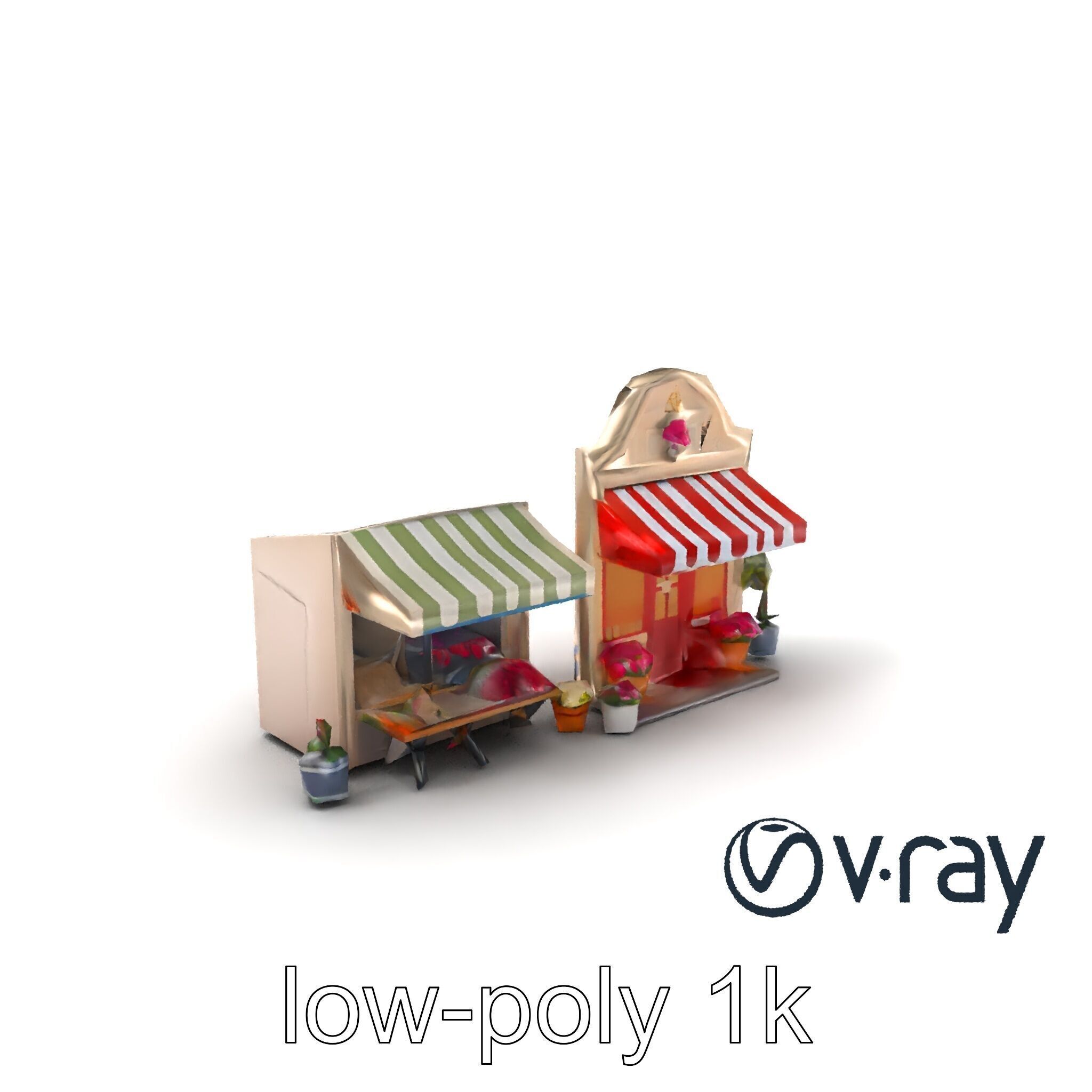 Charming Flower Shop Spring Design model pack Low-poly 3D model_3