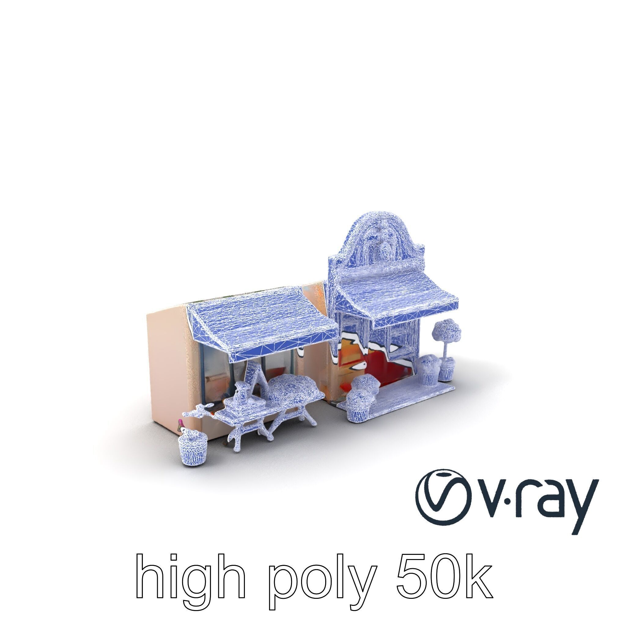 Charming Flower Shop Spring Design model pack Low-poly 3D model_10