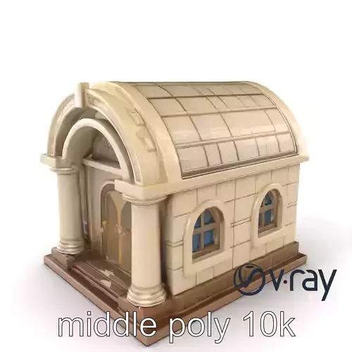 Playful Cartoon Bank Building model pack Low-poly 3D model