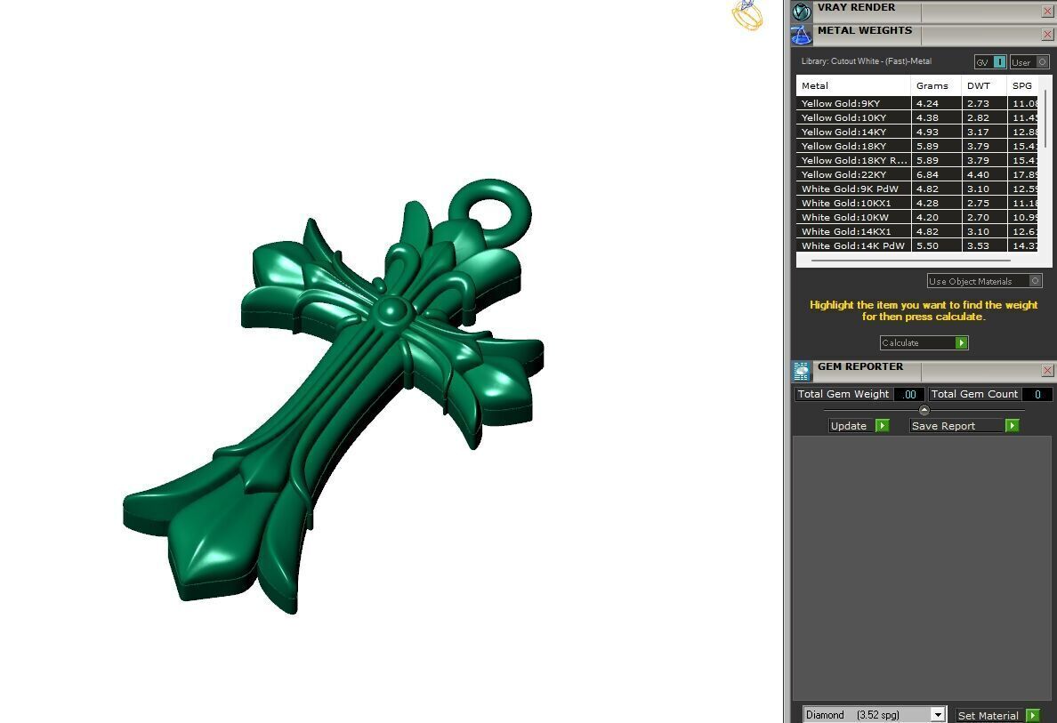 Custom Chrome Heart Chain - Cross Pendant and Chain Link 3D print model_6