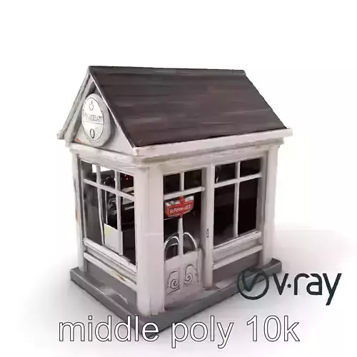Whimsical Pharmacy Storefront 3D Model Pack Low-poly 3D model
