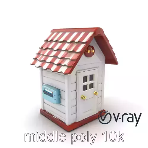 Playful Cartoon Post Office Building model pack Low-poly 3D model