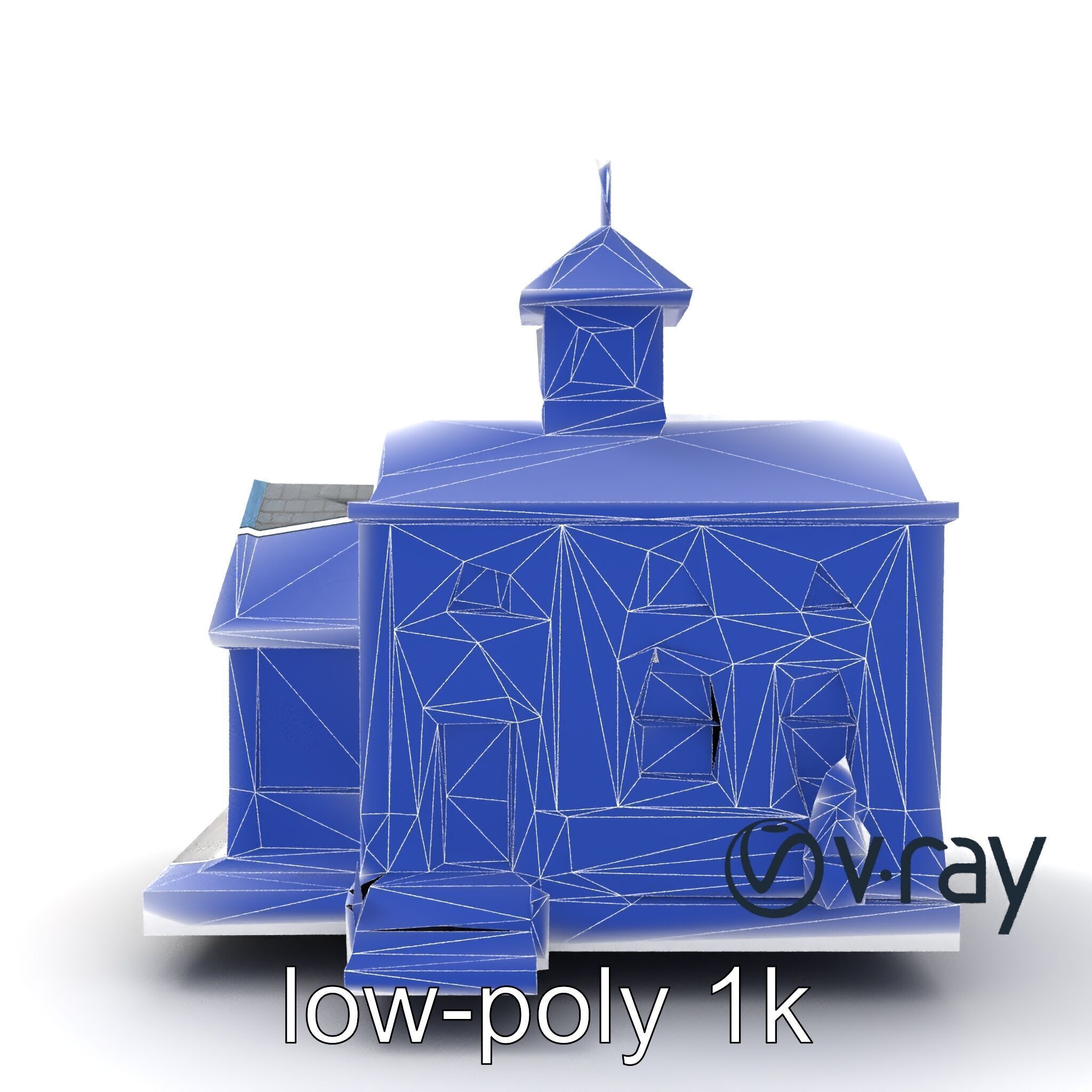 Cartoon School Building with Bell Tower model pack Low-poly 3D model_27