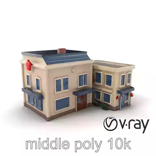 Whimsical Hospital Building model pack Low-poly 3D model