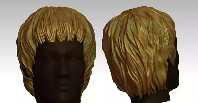 3D Hair style for Man V17 3D print model