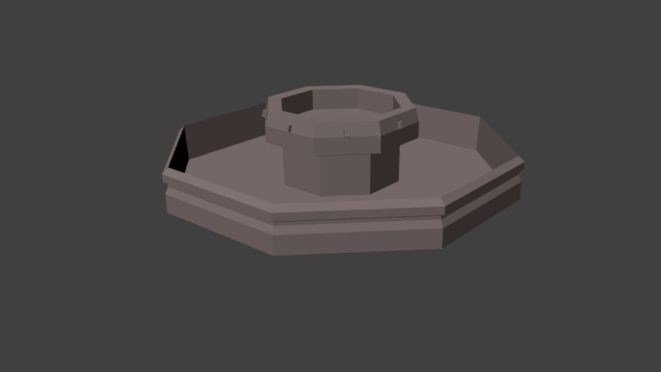 Fountian candle holder Low-poly 3D model_0