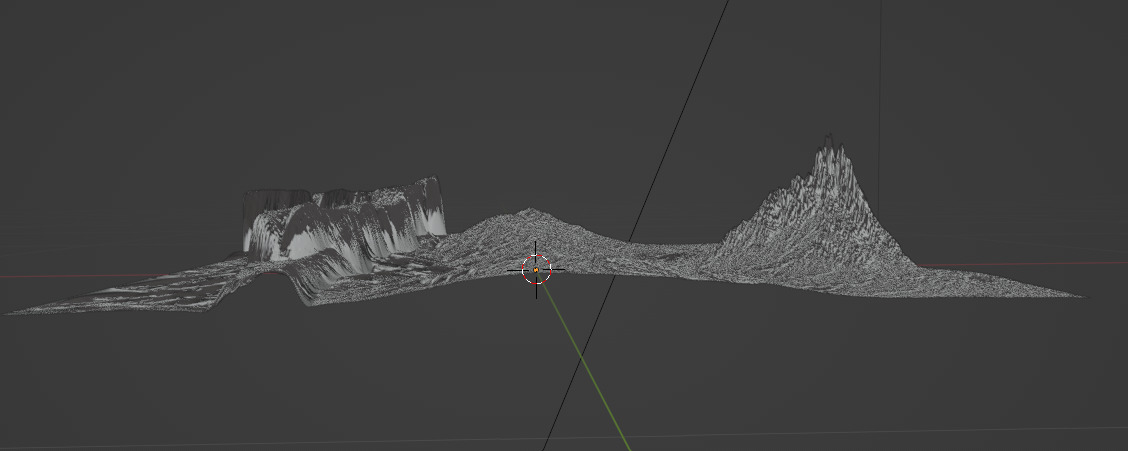 Landscape with a rock wall Low-poly 3D model_1