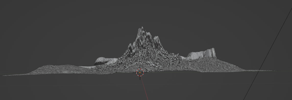 Landscape with a rock wall Low-poly 3D model_3