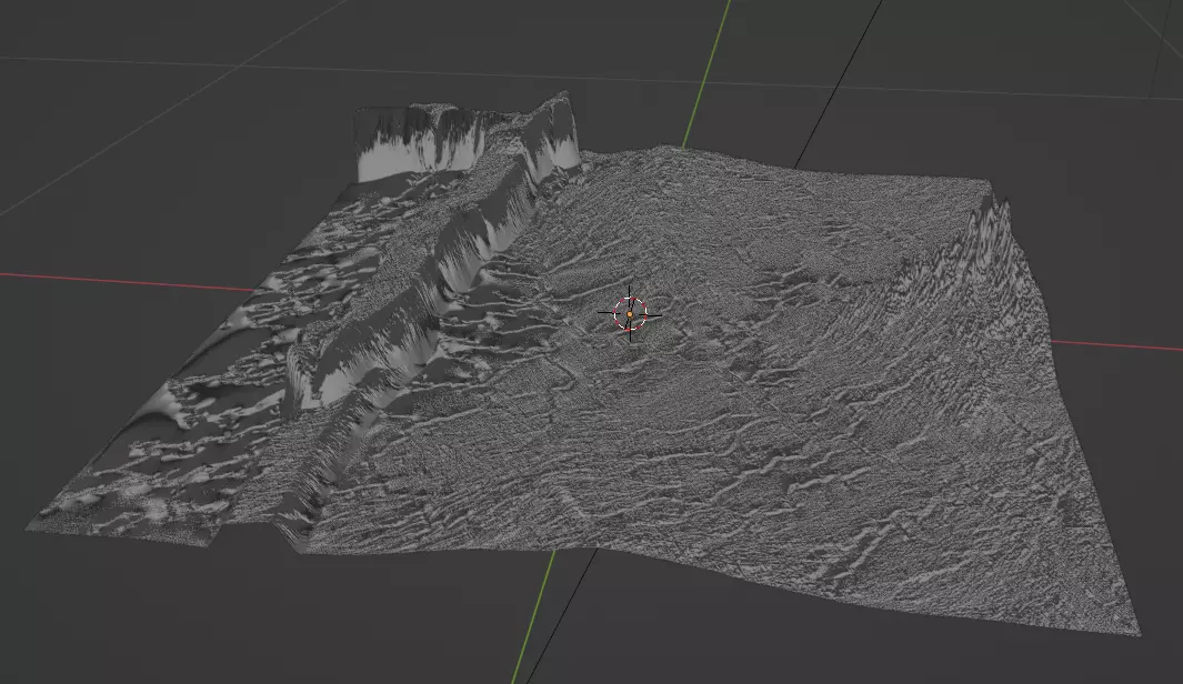 Landscape with a rock wall Low-poly 3D model_0