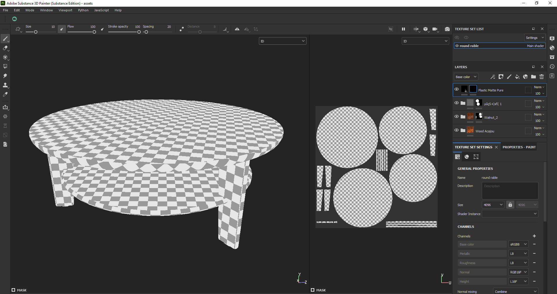 Modern Round Coffee Table Low-poly 3D model_16