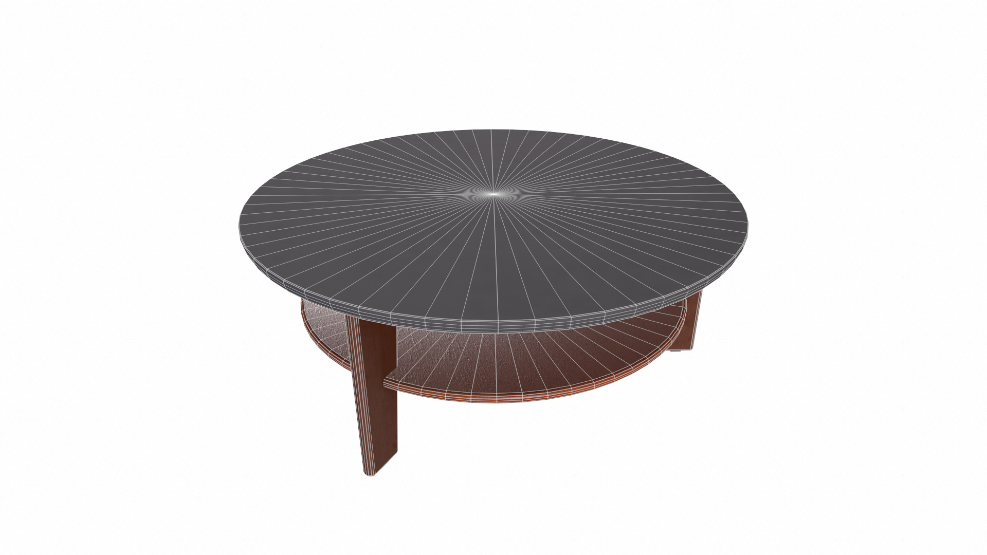 Modern Round Coffee Table Low-poly 3D model_6
