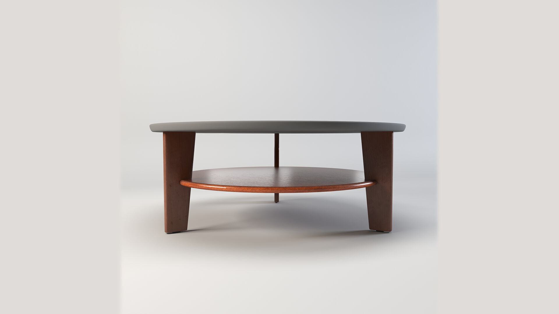 Modern Round Coffee Table Low-poly 3D model_5