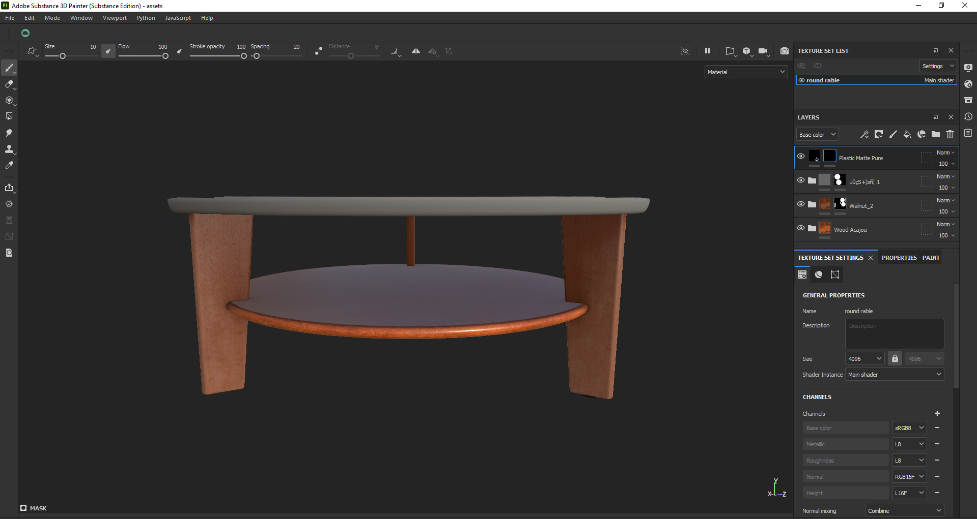 Modern Round Coffee Table Low-poly 3D model_22