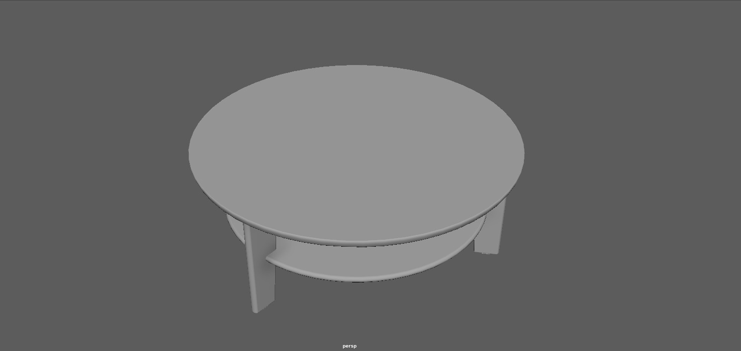 Modern Round Coffee Table Low-poly 3D model_7