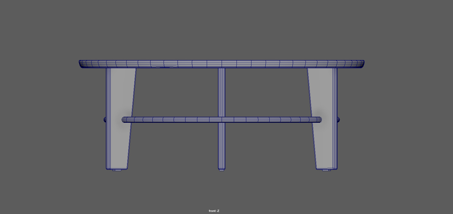 Modern Round Coffee Table Low-poly 3D model_10