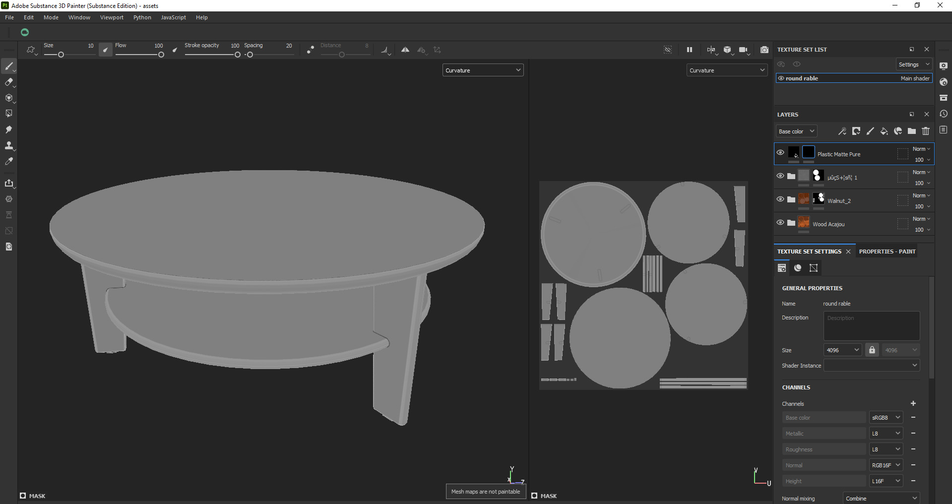 Modern Round Coffee Table Low-poly 3D model_18