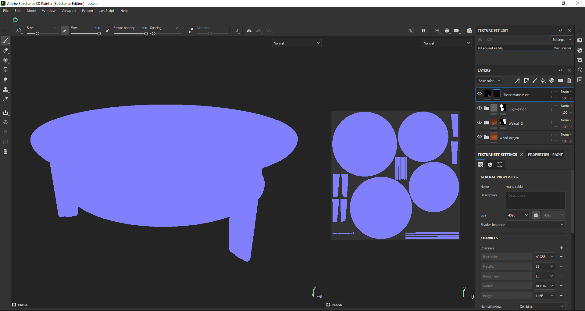 Modern Round Coffee Table Low-poly 3D model_27