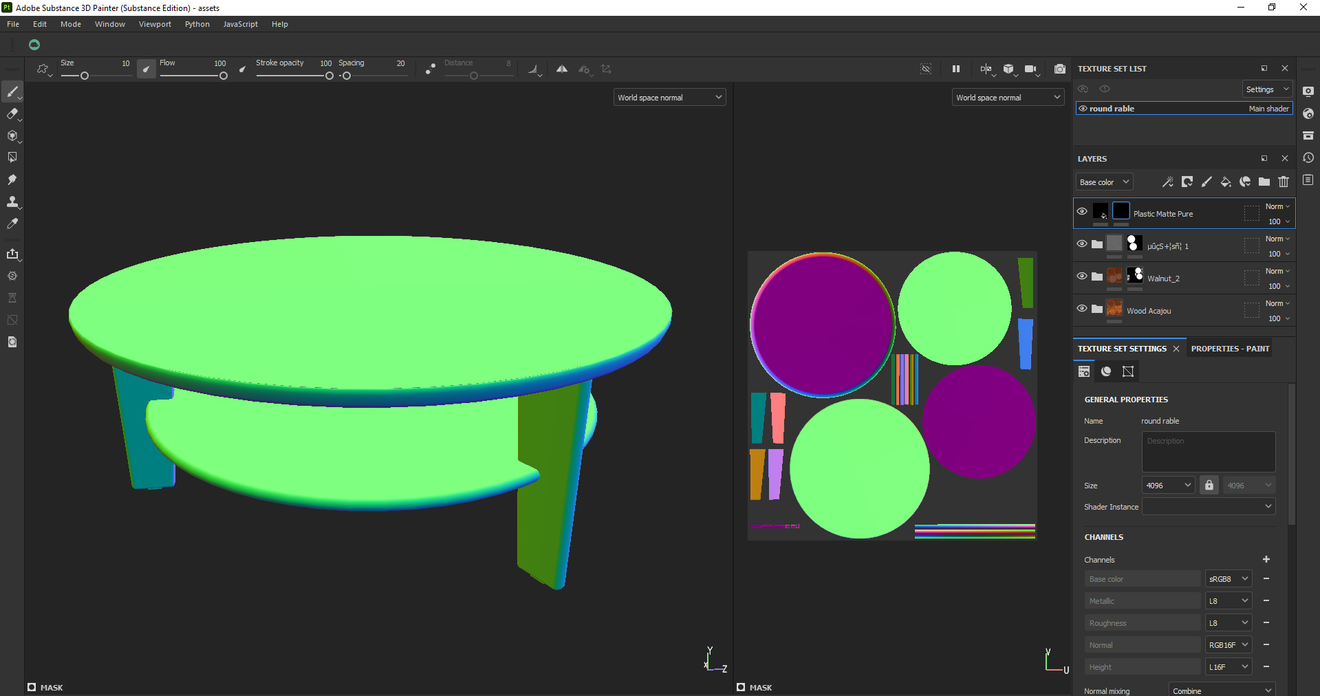 Modern Round Coffee Table Low-poly 3D model_15