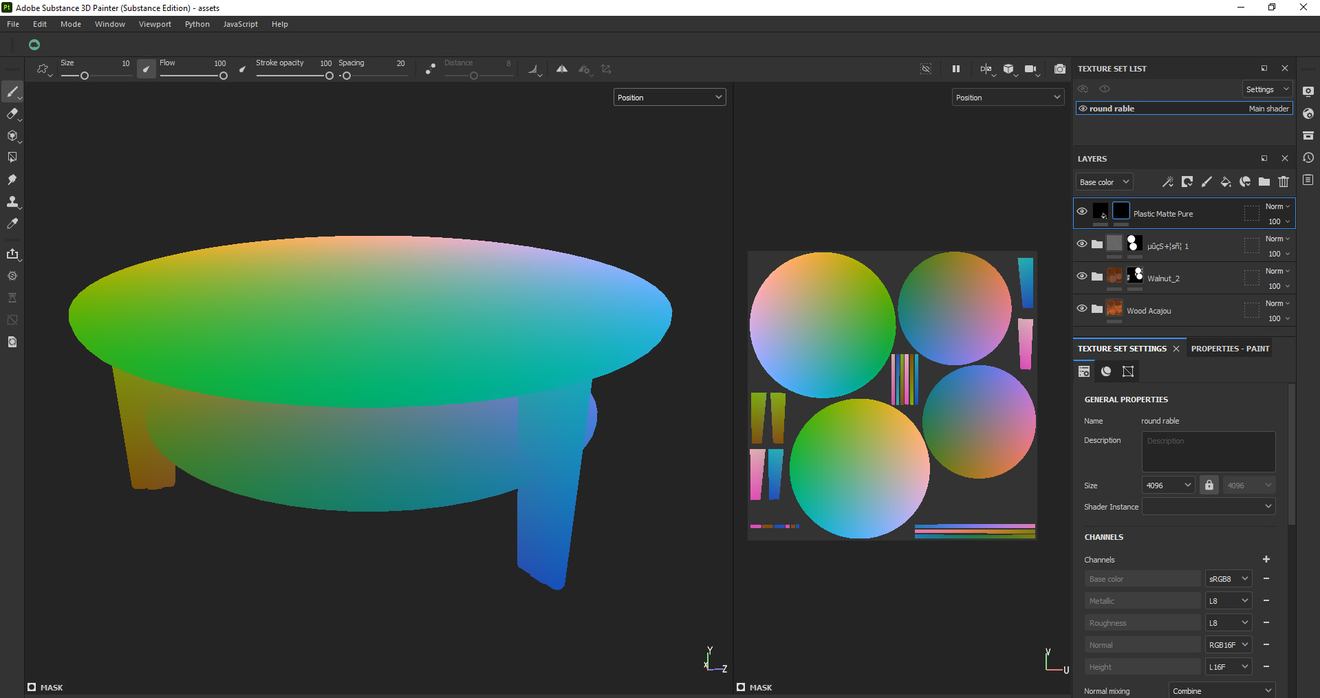 Modern Round Coffee Table Low-poly 3D model_19