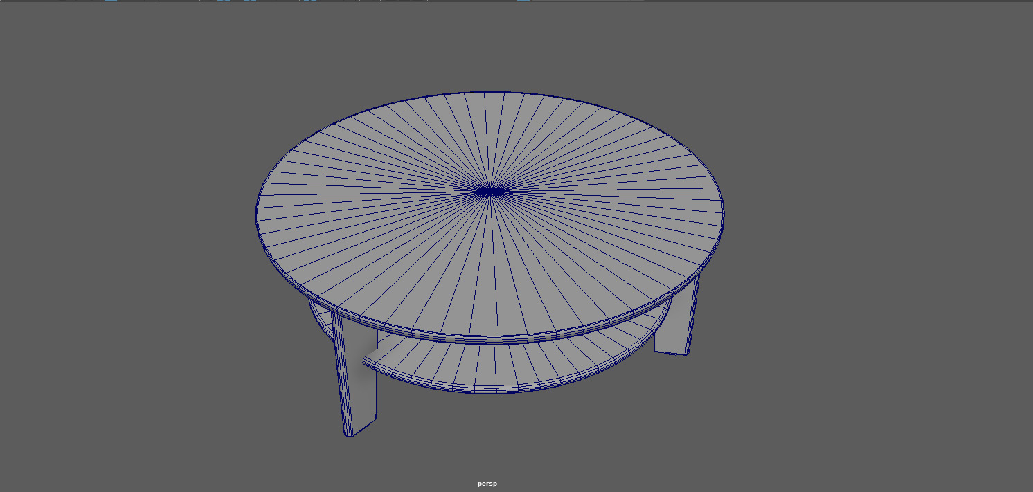 Modern Round Coffee Table Low-poly 3D model_8