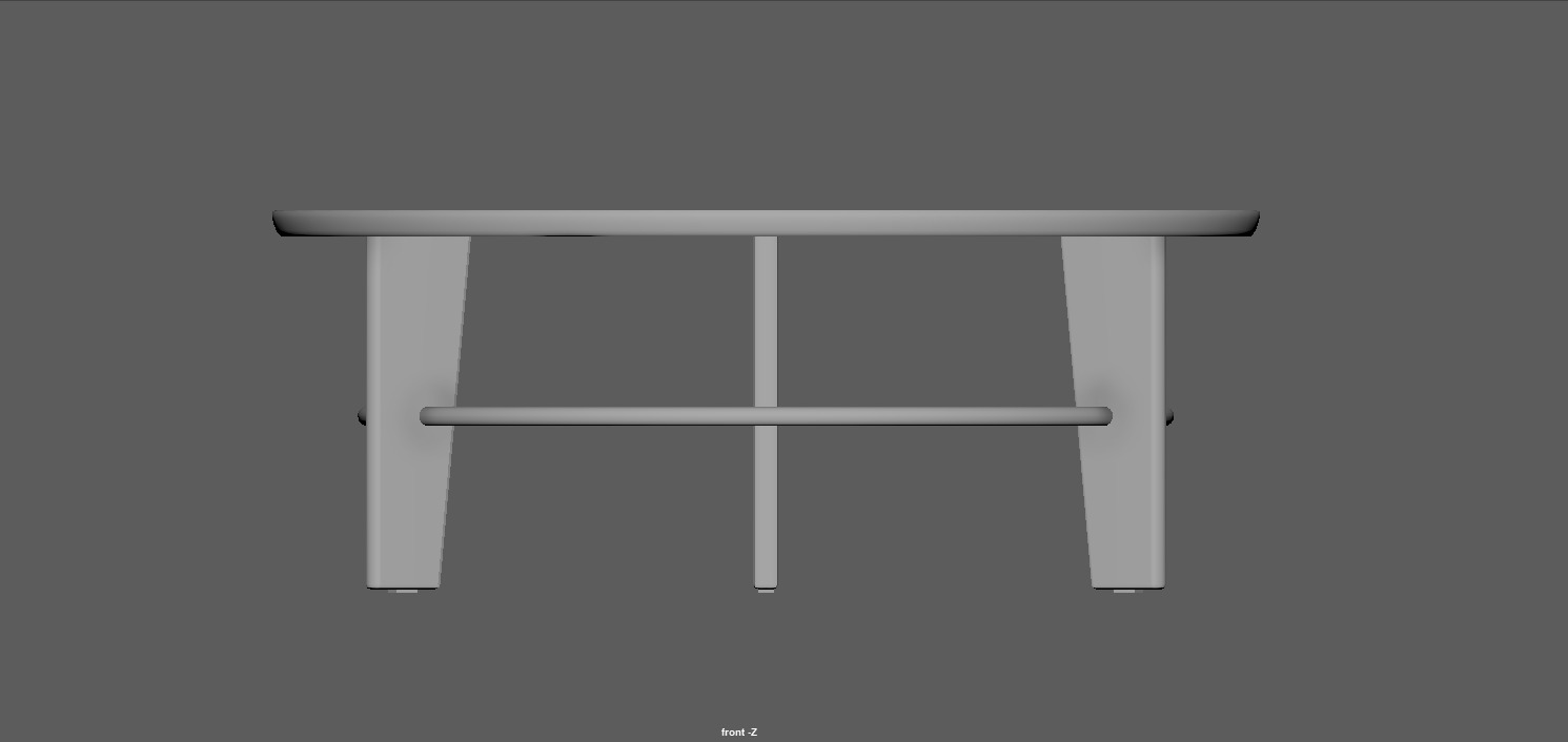 Modern Round Coffee Table Low-poly 3D model_9