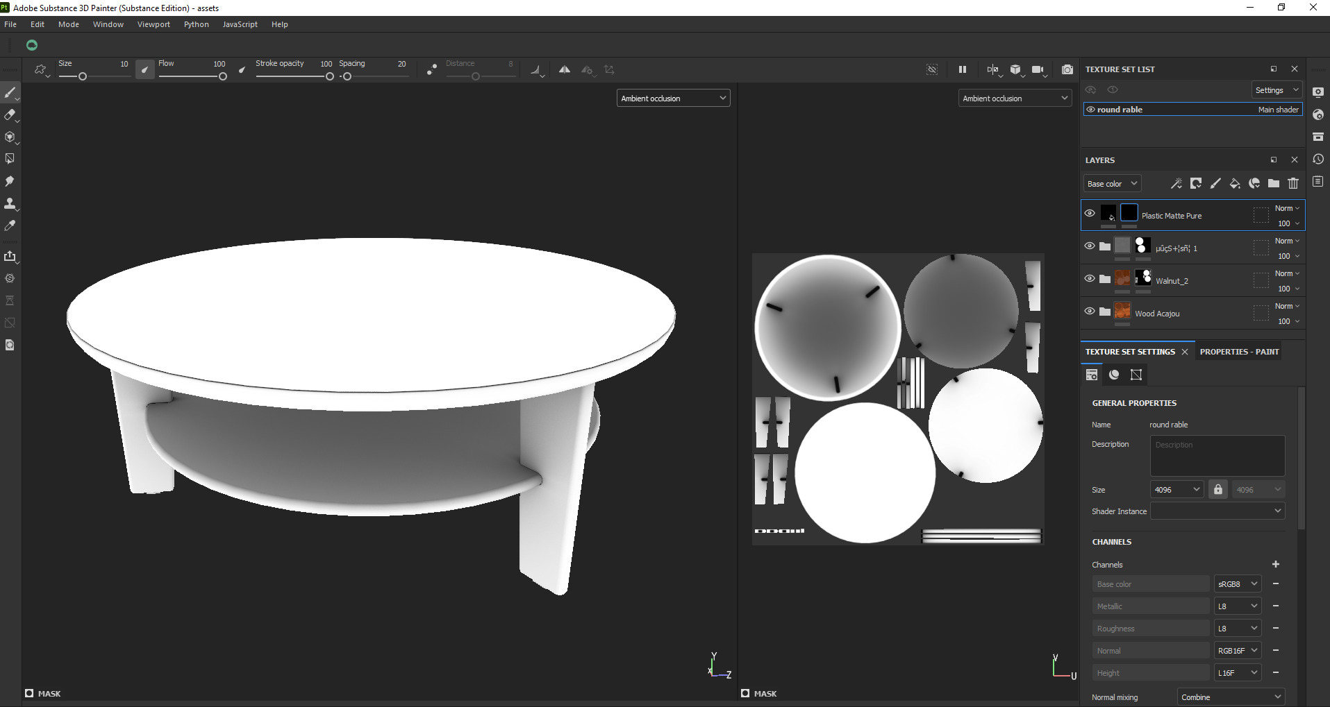 Modern Round Coffee Table Low-poly 3D model_17