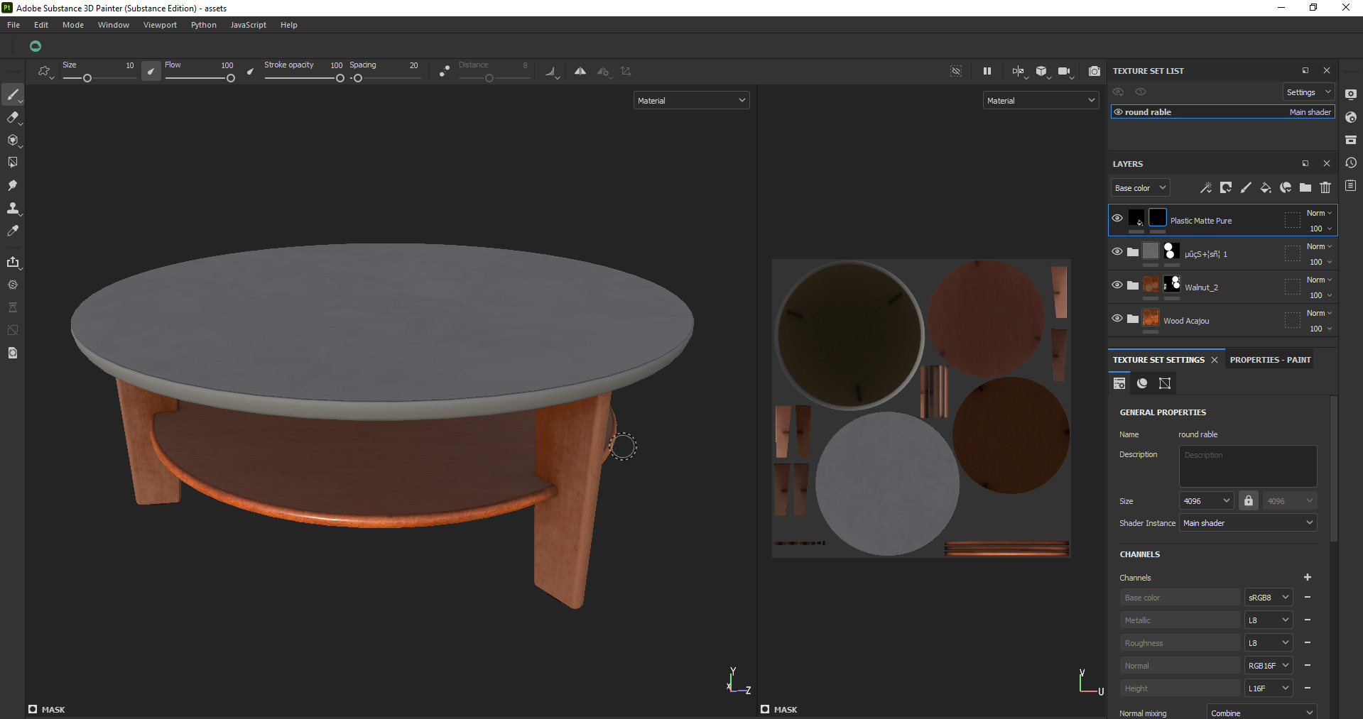 Modern Round Coffee Table Low-poly 3D model_26