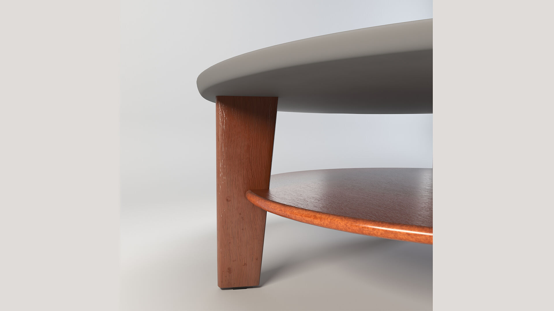 Modern Round Coffee Table Low-poly 3D model_4