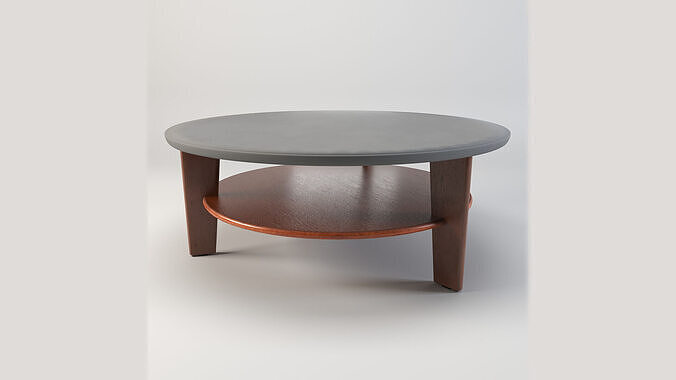 Modern Round Coffee Table Low-poly 3D model