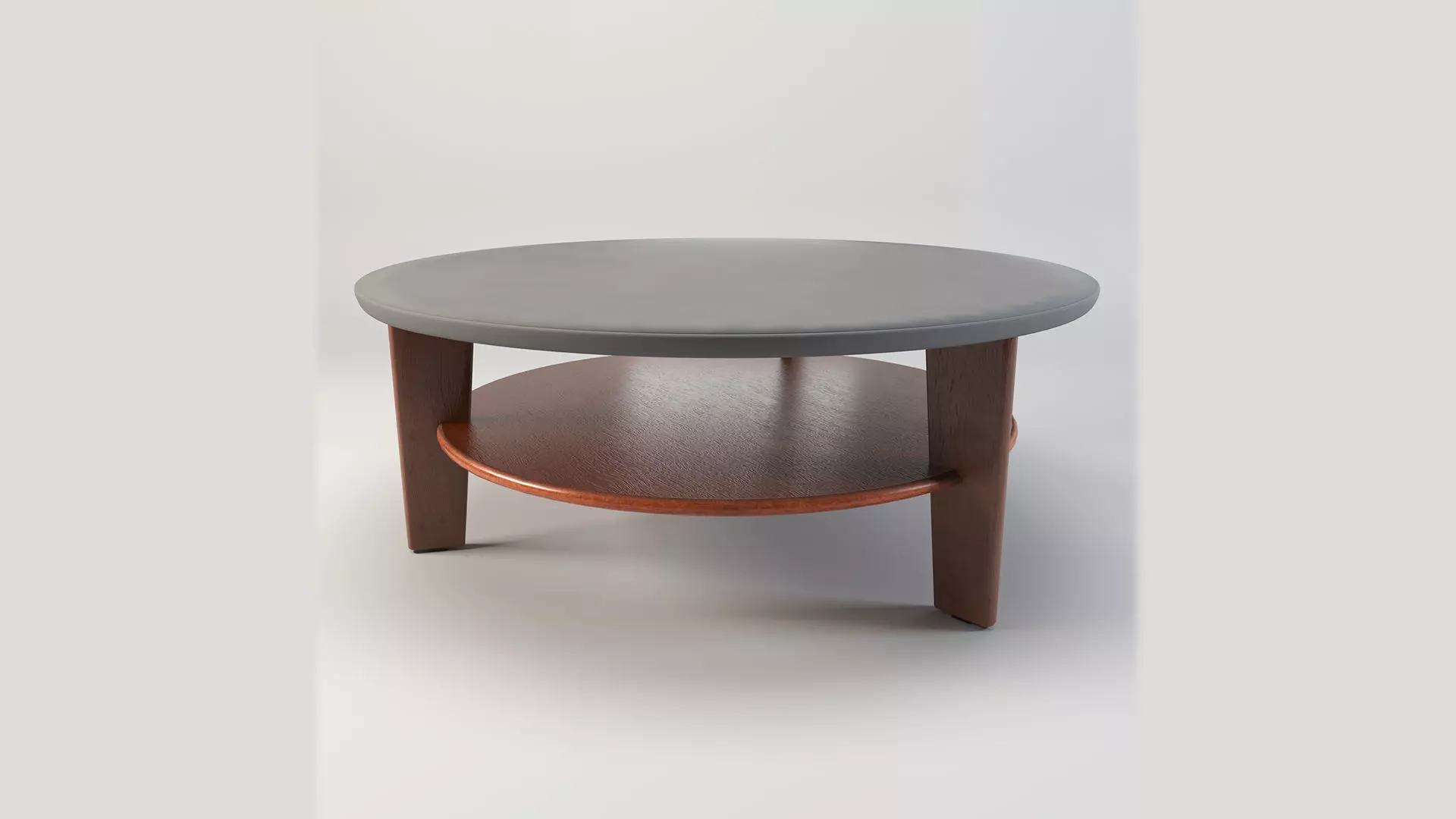 Modern Round Coffee Table Low-poly 3D model_0