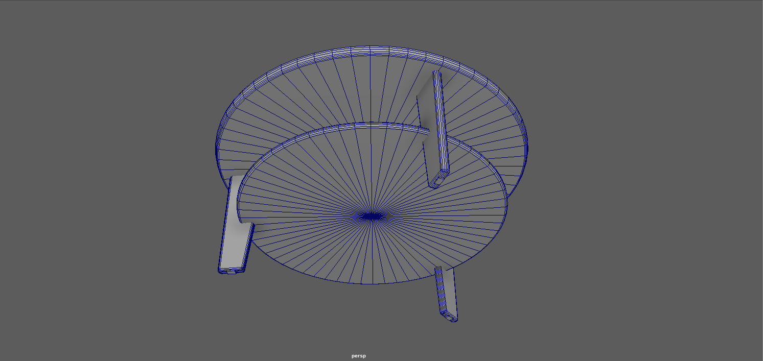 Modern Round Coffee Table Low-poly 3D model_14
