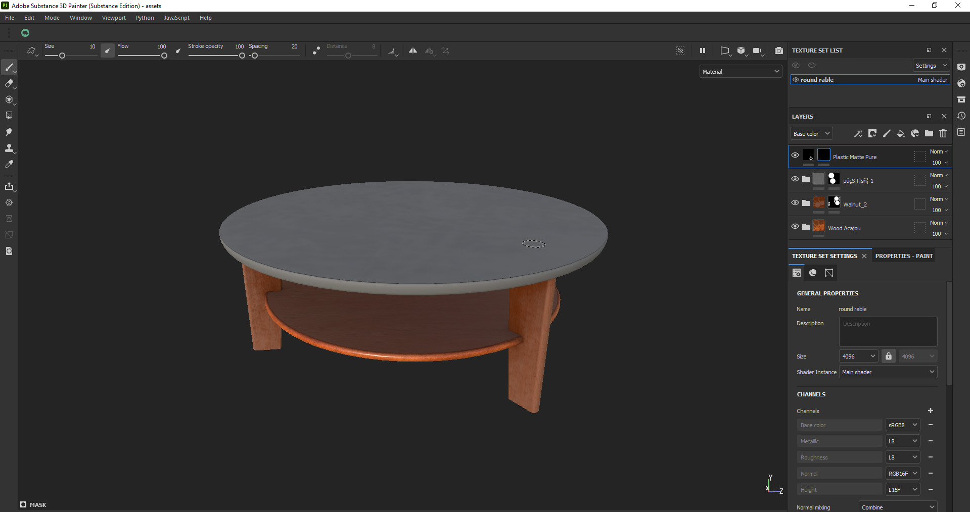 Modern Round Coffee Table Low-poly 3D model_25