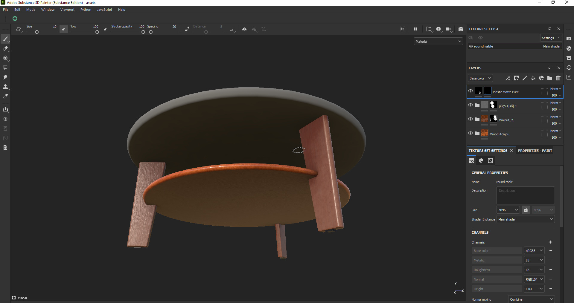 Modern Round Coffee Table Low-poly 3D model_21