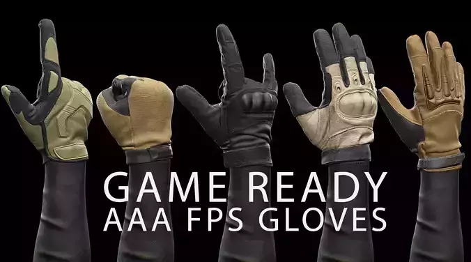 AAA FPS GLOVES AND ARMS PACK VOL 01 Low-poly 3D model AAA FPS GLOVES AND ARMS PACK VOL 01 Low-poly 3D model